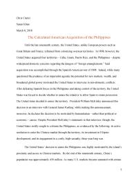 The Calculated American Acquisition of the Philippines