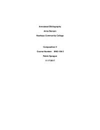 Annotated Bibliography