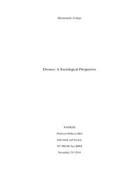 Divorce: A Sociological Perspective