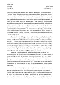 Concert report #1