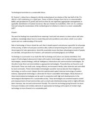 Technological Revolution To A Sustainable Future