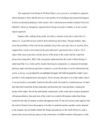 Philosophy The Argument from