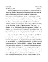 Coming of age paper