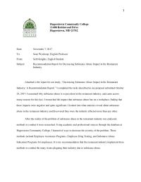 Decreasing Substance Abuse Impact in the Restaurant Industry: A Recommendation Report