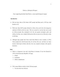 Ebola as a biological weapon