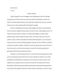 Gender inequality Alyssa