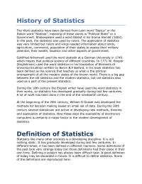 Statistics History of