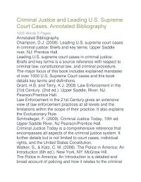 Criminal Justice and Leading U