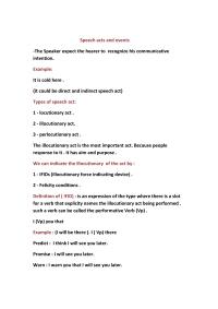 Speech acts and events