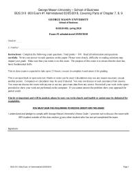 Exam 1 George Mason University