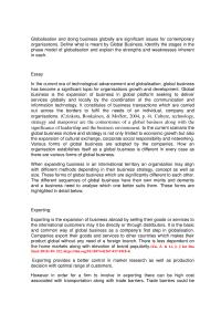 Global Business Globalisation