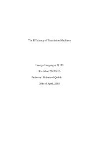 Machine translation efficieny