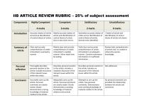 Sustainability IIB ARTICLE REVIEW