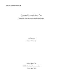 Strategic Communications Plan