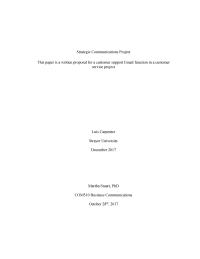 Strategic Communications Project