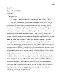 Aristotle v. Plato on Metaphysics