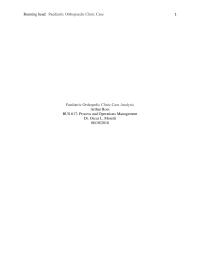 Paediatric Orthopedic Clinic Case Analysis