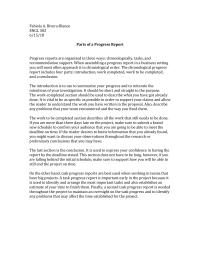 Parts Of A Progress Report