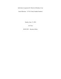 BUSI 2053 Business Ethics: Merck and Blindness Case Study
