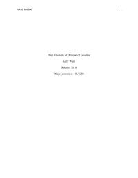 Price elasticity of demand for gasoline