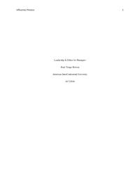 Managerial Leadership