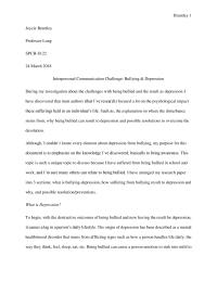 Interpersonal Communication Challenge: Bullying & Depression
