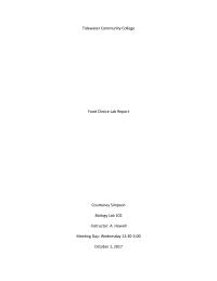Food Choice Lab Report