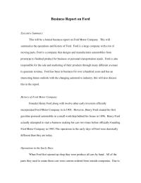 business report on ford