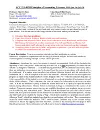 ACC 211-402H Principles of Accounting I