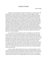 A Report On Math On Finance