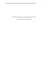 Maximizing the Effectiveness of Motivational Interventions