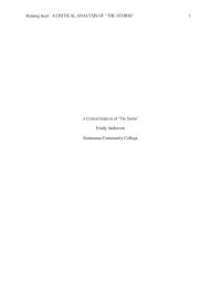 Critical Analysis Running head A