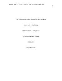 SOCIAL STRUCTURE AND SOCIAL INTERACTIONS