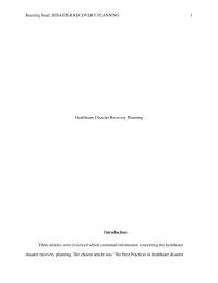 Healthcare Disaster Recovery Planning