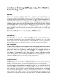 case study of optimizing of CNIC processing at Nadra office