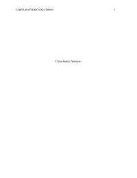 China Battery Solutions