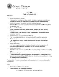 Study Guide PSY102Topic 6 Study