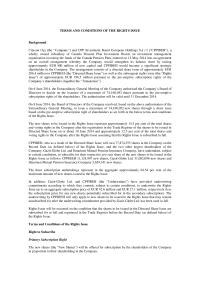 Finance TERMS AND CONDITIONS OF THE