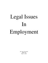 Legal Issues in Employment