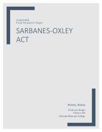 Sarbanes-Oxley Act 22 April