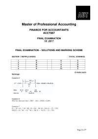 Finance Master of Professional