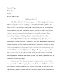 Reading Response 1: Odyssey Book 5