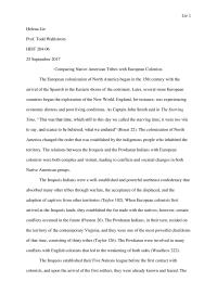 Comparing Native American Tribes with European Colonists