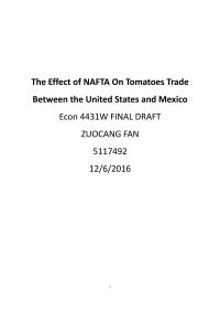The Effect of NAFTA On Tomatoes Trade Between the United States and Mexico