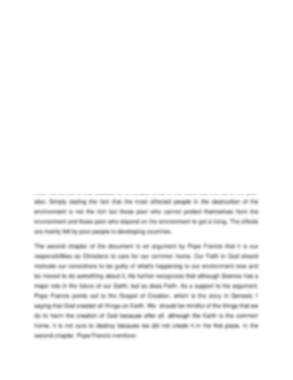 Laudato si reflection essay image