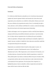 Power and Politics in Organizations
