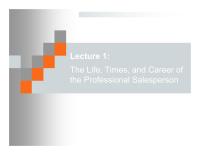 Yes Lecture 1The Life Times and