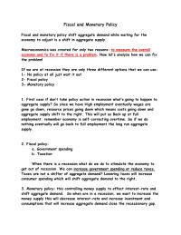 Fiscal And Monetary Policy