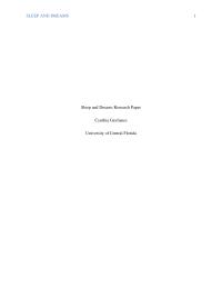 Sleep and dreams research paper