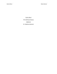 Movie Review David LefleurMovie